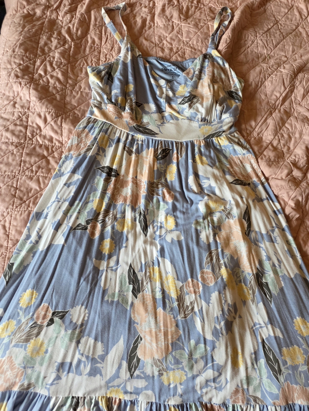 torrid Blue Floral Spaghetti Strap Knit Dress